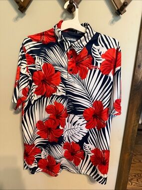 Men’s Boombah Red Floral Polo Shirt